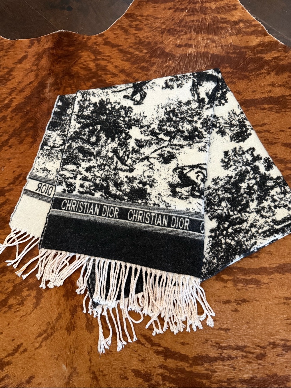 Christian Dior Fringe Scarf